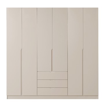 直人木業-RJ現代奶油風長門開門衣櫃組240公分(單吊+雙吊+三抽)