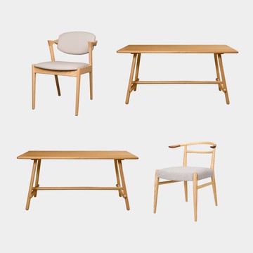 【D3原木家居】2026福袋 年度回饋 1桌4椅 橡木餐桌 梣木餐椅