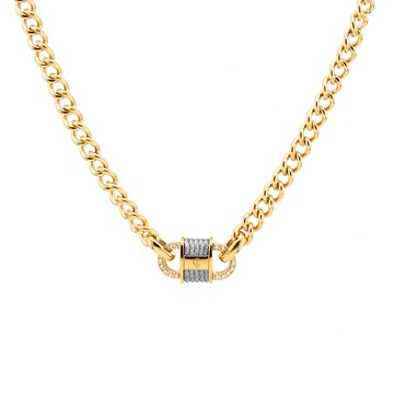 CHARRIOL 夏利豪 LINKED UP 七夕情人節主打款 鎖頭造型鋼索項鍊(08-104-1284-0)