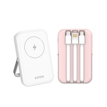 KINYO 小全能．自帶線磁吸無線充5000mAh(KPB-2513)