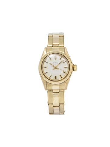 Rolex - pre-owned Oyster Perpetual 26mm - women - 18kt Yellow Gold - One Size - Neutrals