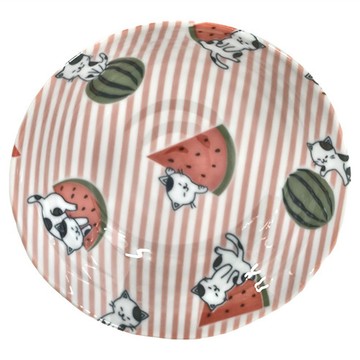 [福利商品]25-4_僑俐瓷器-淺井-6-5吋-西瓜貓-1個
