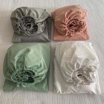 處理外貿加厚蜂巢純棉床笠單件全棉防滑透氣華夫格席夢思床墊套