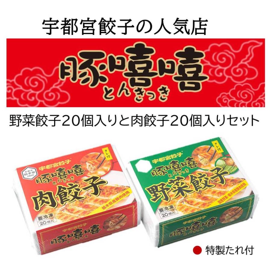 餃子 宇都宮餃子とんきっき 肉餃子・野菜餃子セット 2種各20個入り お取り寄せグルメ