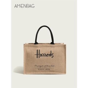 歐美環保購物袋2023新款百搭手提袋高級感防水單肩包包休閑麻布袋