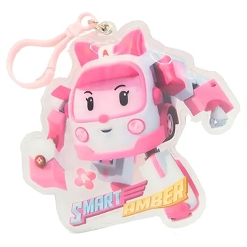 ROBOCAR POLI 波力 兒童背包掛飾  安寶 粉色  1個