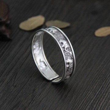 純銀手環 復古泰銀手鍊-時尚個性寬面潮流生日情人節禮物女飾品73gg36【獨家進口】【米蘭精品】