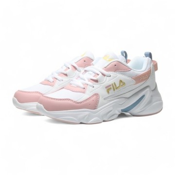 FILA 休閒鞋 莫蘭迪 白藍粉 復古 老爹鞋 女 5J944X116