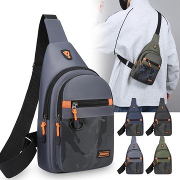 男士胸包大容量休閑旅行胸前包簡約百搭單肩包時尚運動斜挎背包潮