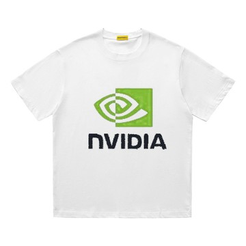 英偉達NVIDIA 美式復古短袖T恤男女生同款 潮牌印花純棉大尺碼寬鬆t恤日系上衣純棉吸汗透氣落肩短t