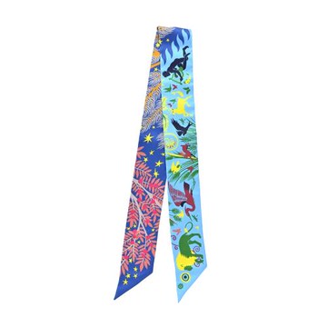 Hermes 愛馬仕Sous le Charme dOrphee 橄欖樹詩歌 Twilly 絲巾(海軍藍/蔚藍/黃)