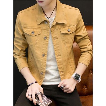 男士外套秋冬季2025新款韓版青少年修身加絨加厚牛仔夾克男衣服潮