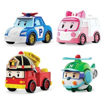 Robocar POLI 救援小英雄波力 迷你合金車 救援隊朋友1 4入組  1組  混色