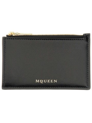 alexander mcqueen zippered card holder