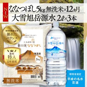 ふるさと納税 東川米 「ななつぼし」無洗米5kg＋水セット 北海道東川町