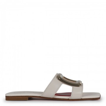 Roger Vivier - White Leather Viv' By The Sea Mules Flats 39
