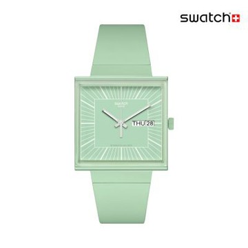 Swatch WHAT IF...MINT? 經典手錶/方形錶/女錶/瑞士製造 SO34G701 (34mm)