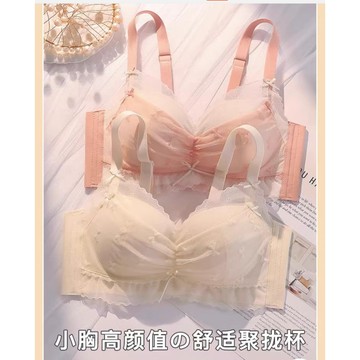 內衣專家 新款小胸內衣女 蕾絲內衣 集中爆乳內衣 無痕無鋼圈調整型收副乳防下垂大胸顯小內衣罩套服