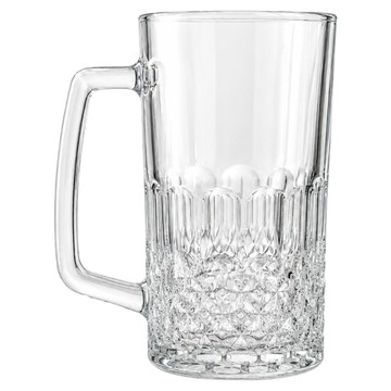 BRAVOMART 經典切割工藝手把啤酒杯 600ml  1個  6.8 x 12.4cm