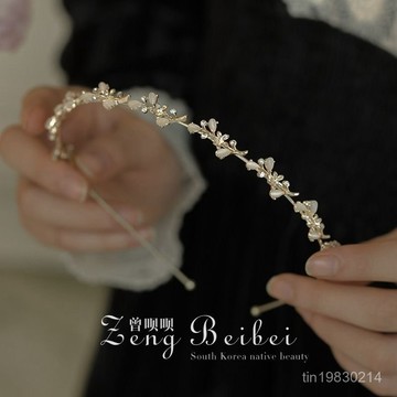🔥限時下殺🔥僊氣十足~梔子花森係髮箍 超僊百搭髮卡複古網紅高級細邊外出頭箍