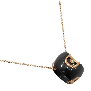 【日本直送】Damiani D.Icon 項鍊 1P鑽石 18K玫瑰金×陶瓷×鑽石 約6.7g 女性【二手】