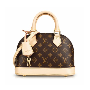Louis Vuitton SAC ALMA BB 經典LOGO貝殼兩用包(咖)