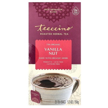 Teeccino, 焙烤草本茶，香草堅果，無咖啡萃取，25 茶包，5.3 盎司（150 克）