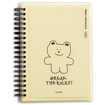 ICONIC 雙面離型紙貼紙收藏冊  奶油黃  80張  1個
