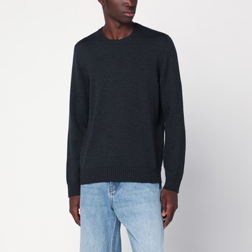 Charcoal grey wool crew neck sweater