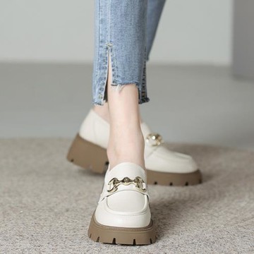 樂福鞋女秋冬2025年新款小個子厚底復古英倫風日系粗跟小皮鞋單鞋