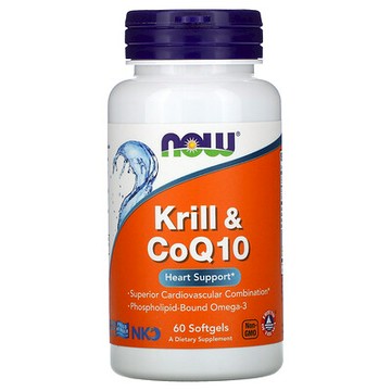 NOW Foods, 磷蝦和輔酶 Q10，60 粒軟凝膠