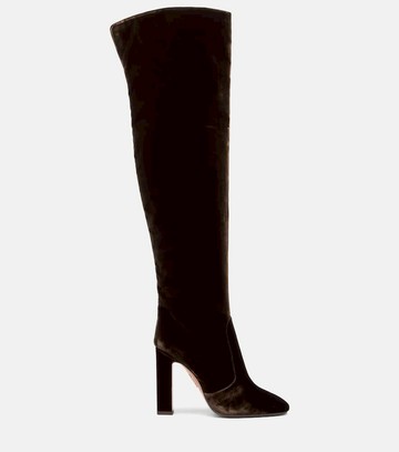 Aquazzura Joplin 105 velvet knee-high boots