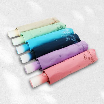 雙龍蝶舞輕量黑膠自動傘/防曬陽傘折傘防風雨傘(薰衣紫)