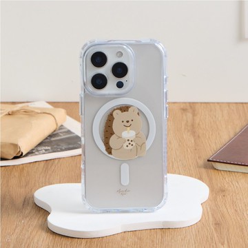 Mandie珍奶刺蝟抗黃防摔MagSafe iPhone手機殼