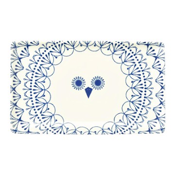 Sango 三鄉陶器 Mikke造型方形碟  貓頭鷹 米色 + 深藍  1個