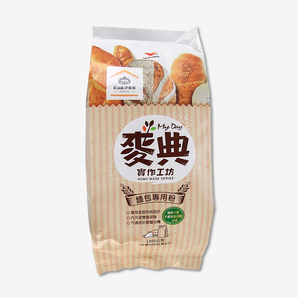 統一 麥典實作工坊麵包專用粉 500gx2入（高筋）( 總重:1000g ) / 包