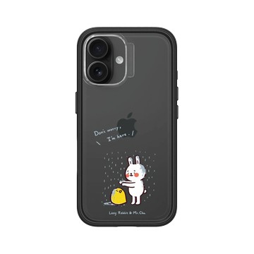 iPhone 16 Mod NX 黑 - 懶散兔與啾先生 Lazy Rabbit and Mr.Chu - 有我在