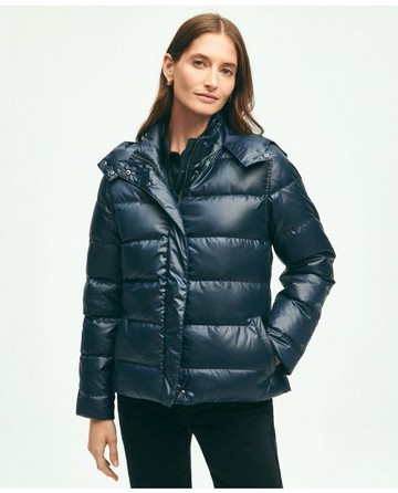 Brooks Brothers Women's Down Hooded Puffer Coat | Navy | Size Medium