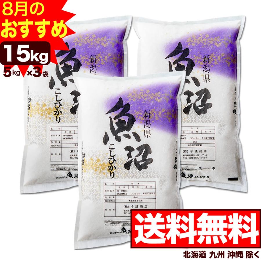 新米 令和5年産 お米 15kg 産直 魚沼コシヒカリ 新潟産 5kg×3袋 送料無料（北海道、九州、沖縄除く）在庫一掃セール