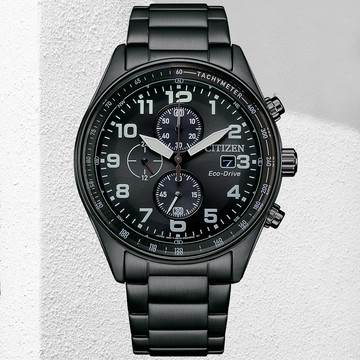 CITIZEN星辰 Chronograph系列 光動能計時腕錶 43mm / CA0775-79E