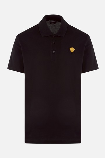 VERSACE piquet polo shirt with Medusa logo embroidery Man