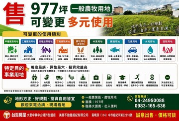 仁化路雙面臨6米路方正農地｜台中市大里區振坤段