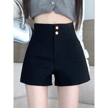 黑色短褲女2025新款春秋高腰寬松a字褲子小個子外穿西裝靴褲潮ins