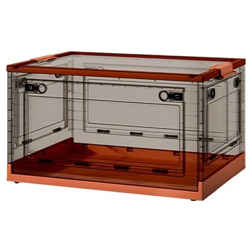 ONE HOUSE 五開門大容量巨無霸折疊收納箱 OH-Q210-C 100L  咖啡箱體 暮光橘  66 x 47 x 38.5cm  1個