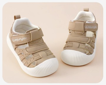 【NikoKids】軟底小童鞋/小童涼鞋/學步涼鞋\卡其色(NK738)