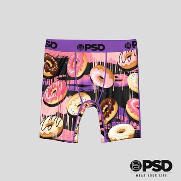 【PSD Underwear 官方旗艦店】RECREATION- 男童平口四角褲-甜甜圈-紫色