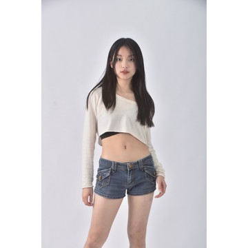 (2XL) newl over industry丹寧牛仔質感藍色短褲二手衣