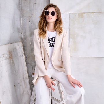 亞麻質感西裝外套