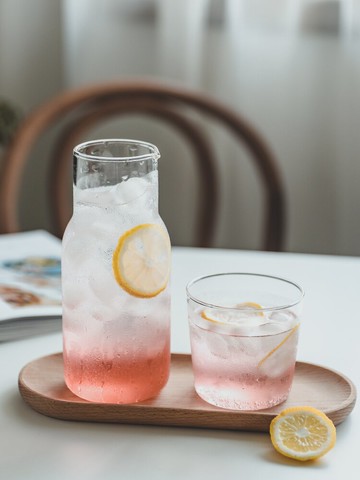 愛加 日式一人飲茶壺配單杯簡約早餐杯果汁杯網紅牛奶玻璃杯水杯