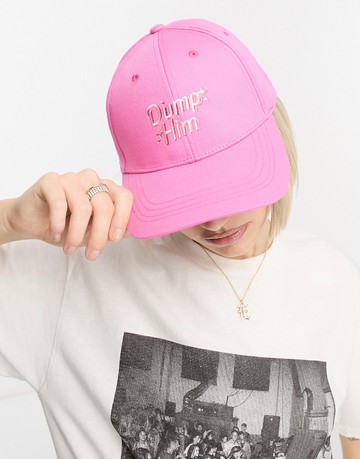 Skinnydip Dump Him slogan cap in pink